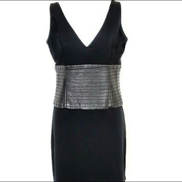 BCBG Faux Leather Corset Dress - Picture 1 of 7